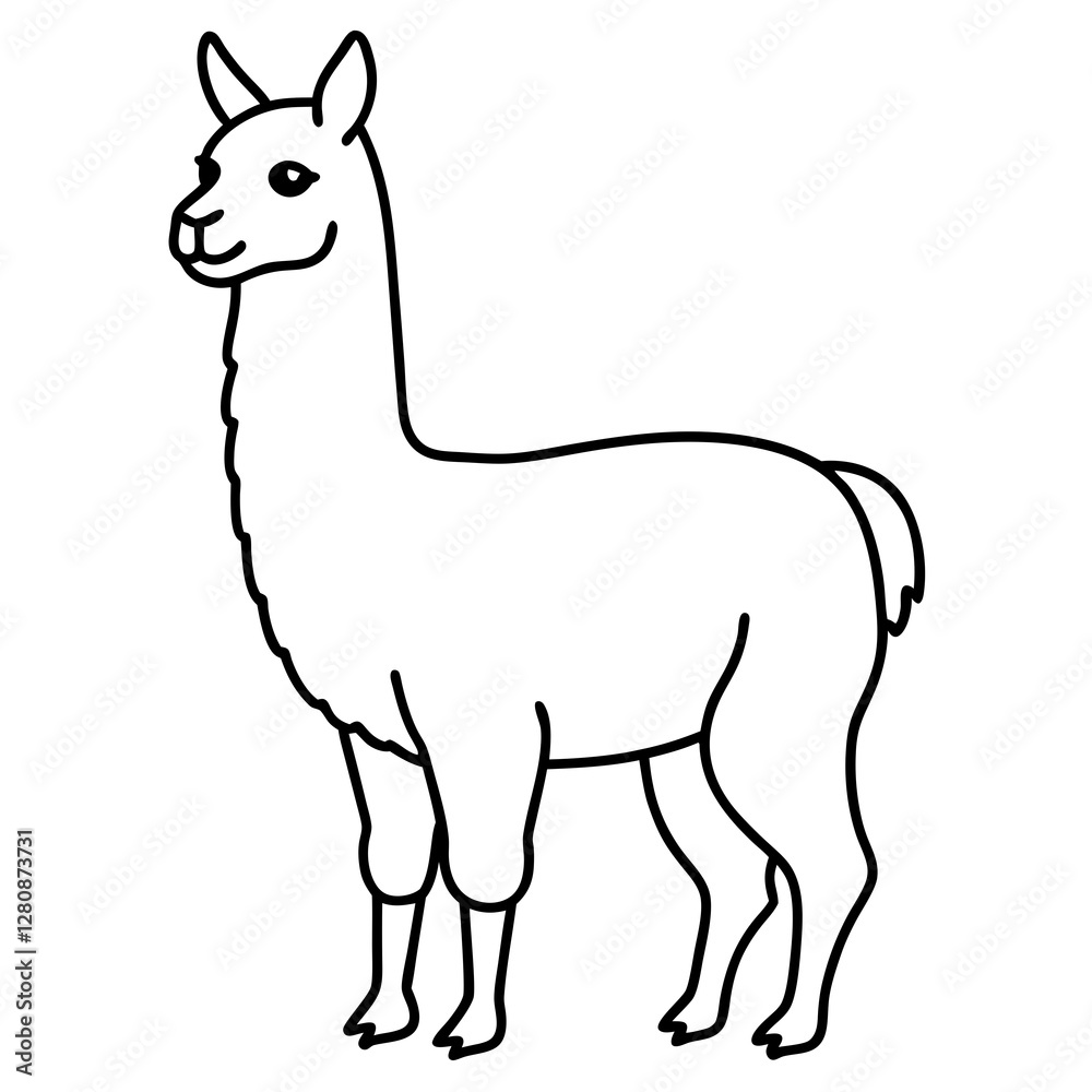 One-Line Llama Stylish Vector Illustration One-Line Llama Stylish Vector Illustration