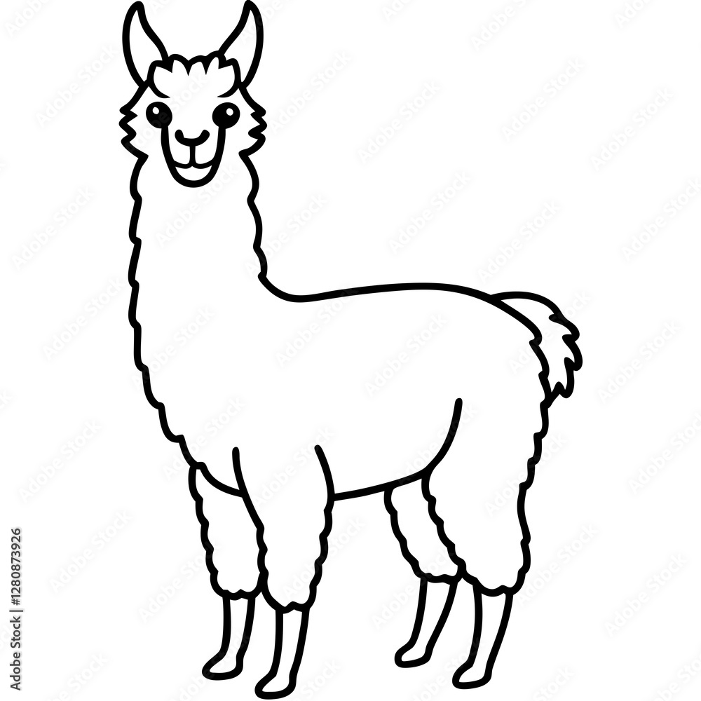 One-Line Llama Stylish Vector Illustration One-Line Llama Stylish Vector Illustration