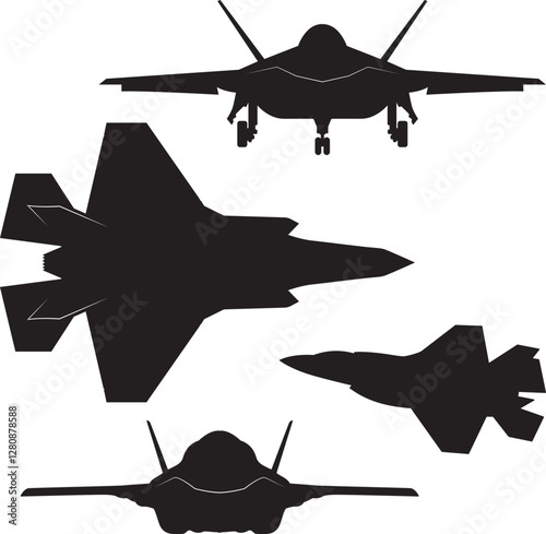 F-35 Lightning Fighter Jet svg,  Warbird svg, Military Vector 