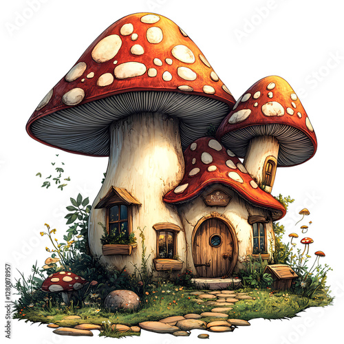 Vector image of mushroom house
