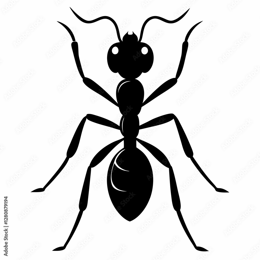 Simple Black Ant Outline Vector for Modern Art Design Simple Black Ant Outline Vector for Modern Art Design