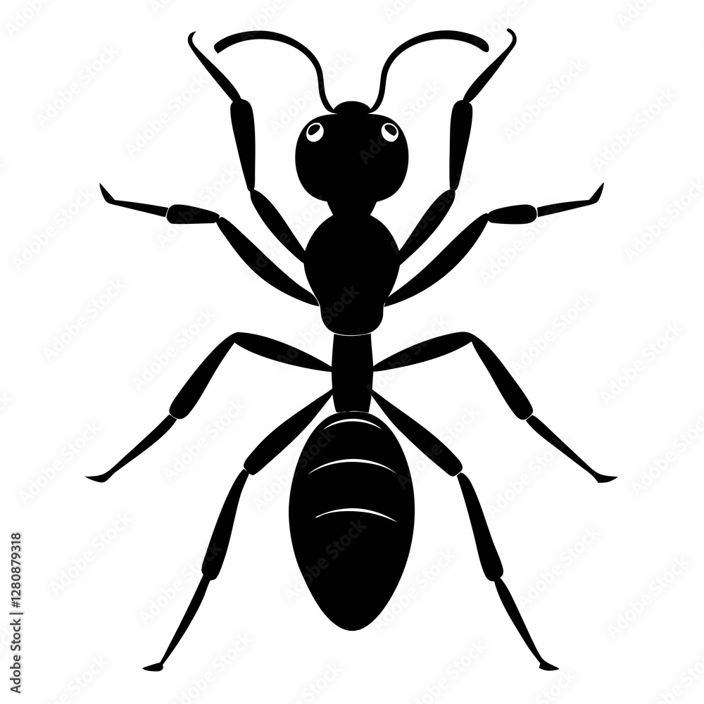 Simple Black Ant Outline Vector for Modern Art Design Simple Black Ant Outline Vector for Modern Art Design