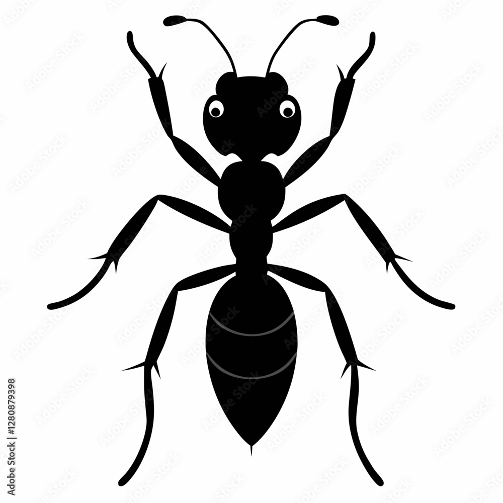Simple Black Ant Outline Vector for Modern Art Design Simple Black Ant Outline Vector for Modern Art Design