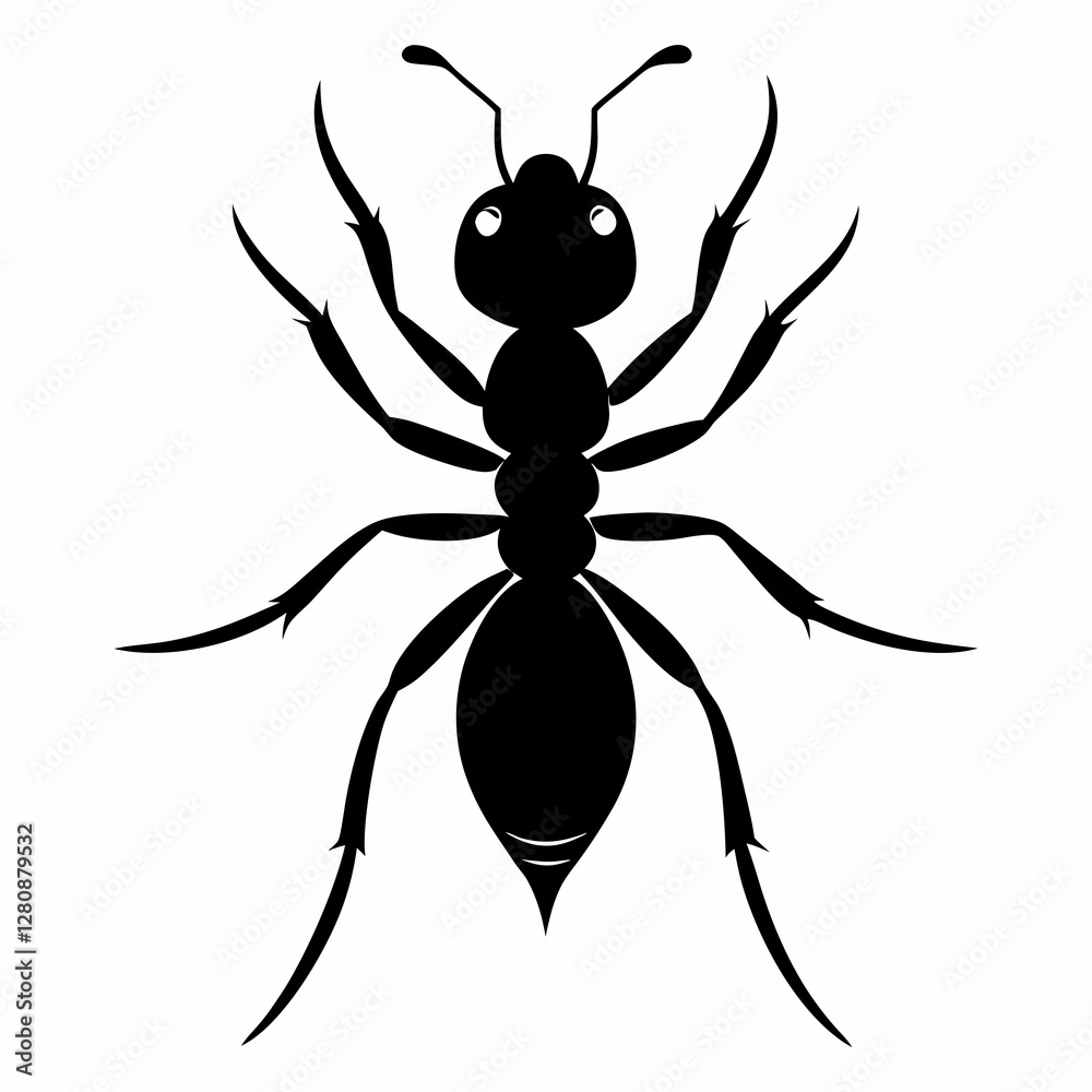 Simple Black Ant Outline Vector for Modern Art Design Simple Black Ant Outline Vector for Modern Art Design