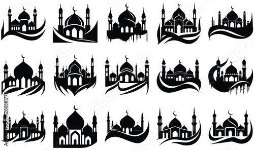 Fotografía Modern Abstract Islamic Mosque Silhouette