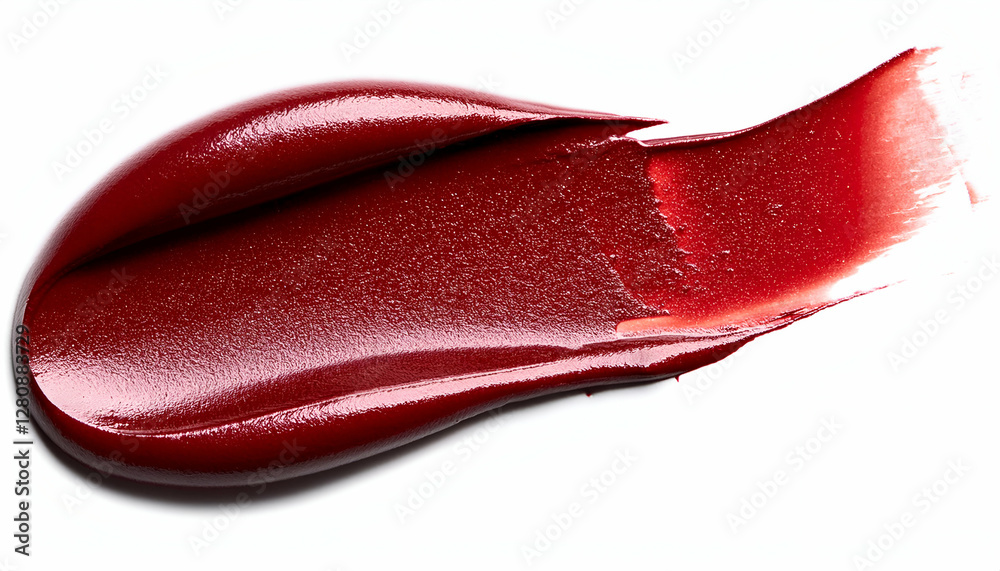 Swatch of Deep Red Lip Gloss or Lipstick Swatch of Deep Red Lip Gloss or Lipstick