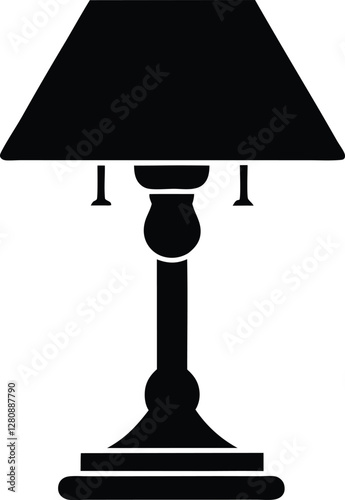  Study Lamp Black Silhouette Vector Art Illustration