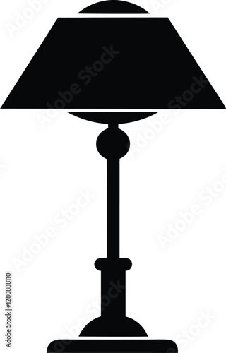  Study Lamp Black Silhouette Vector Art Illustration
