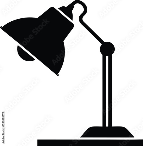  Study Lamp Black Silhouette Vector Art Illustration