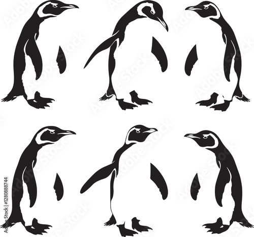 penguin silhouettes vector
