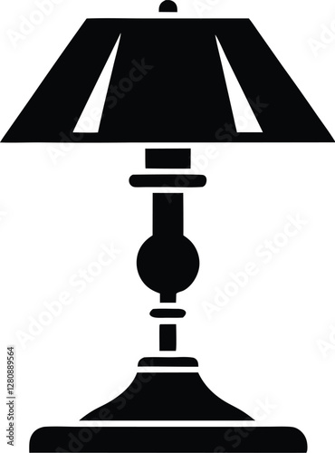 Study Lamp Black Silhouette Vector Art Illustration