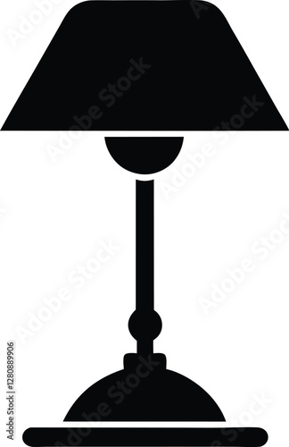  Study Lamp Black Silhouette Vector Art Illustration