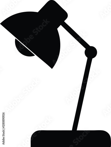  Study Lamp Black Silhouette Vector Art Illustration