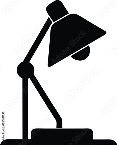  Study Lamp Black Silhouette Vector Art Illustration