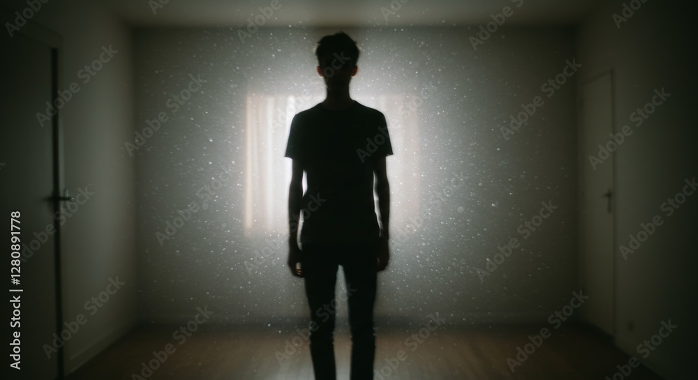 Fototapeta premium Liminal Silhouette, Figure in In-Between Space Connecting Realities