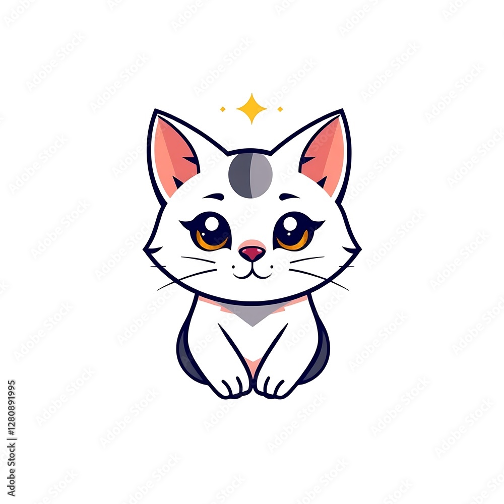 Adorable Cat Mascot Logo with a Playful Expression on a Clean White PNG Background Adorable Cat Mascot Logo with a Playful Expression on a Clean White PNG Background