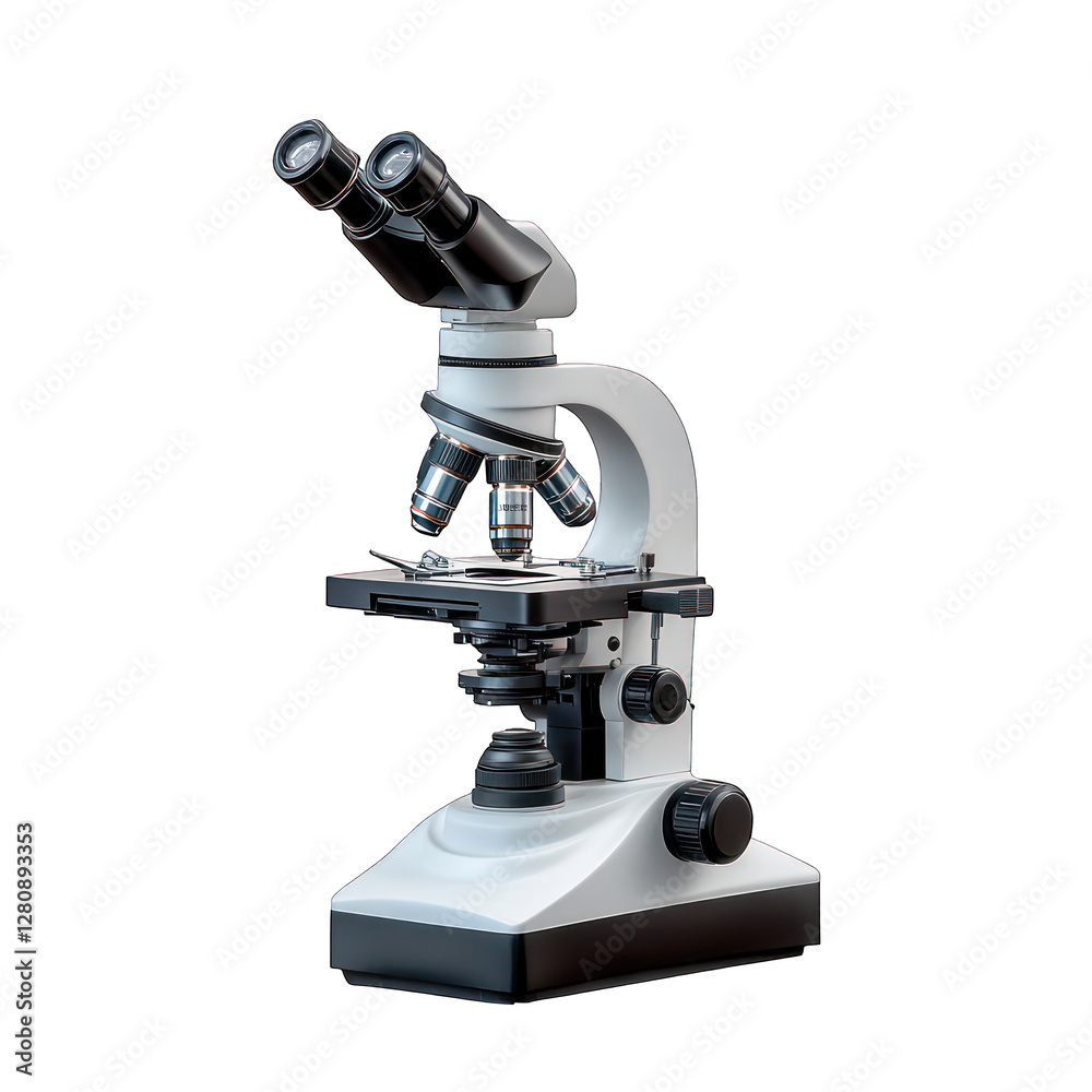 Microscope isolated on transparent background Microscope isolated on transparent background