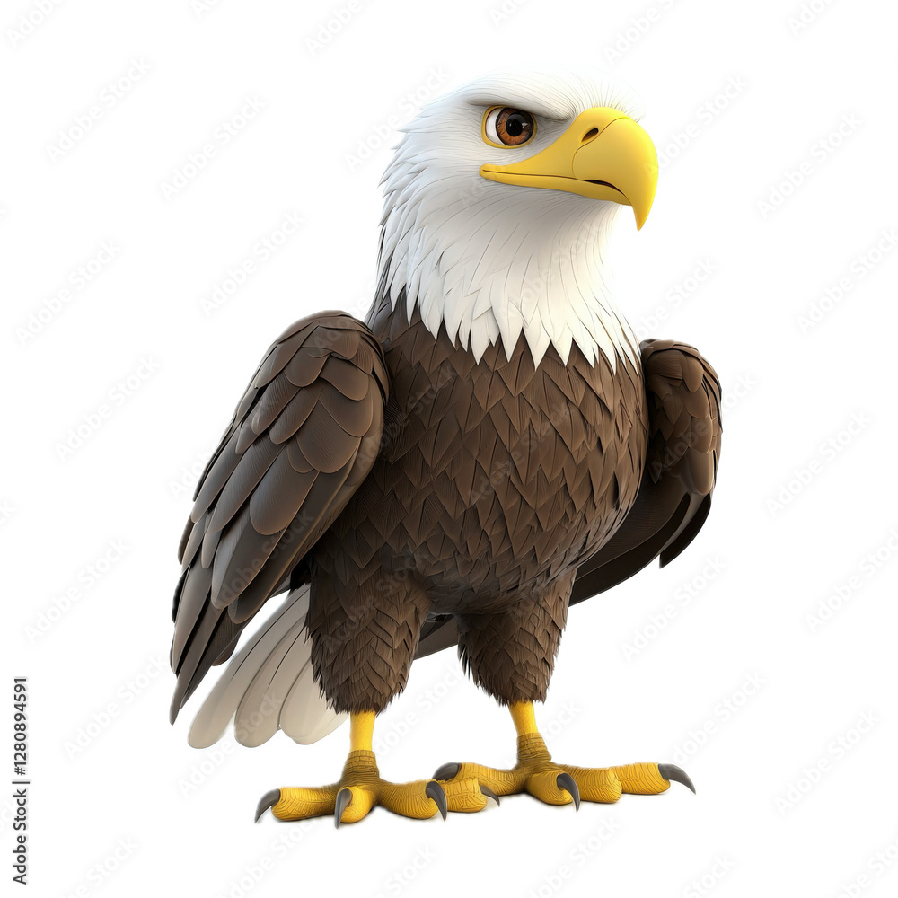 Obraz premium Cartoon Eagle with Bold Features and Vibrant Colors