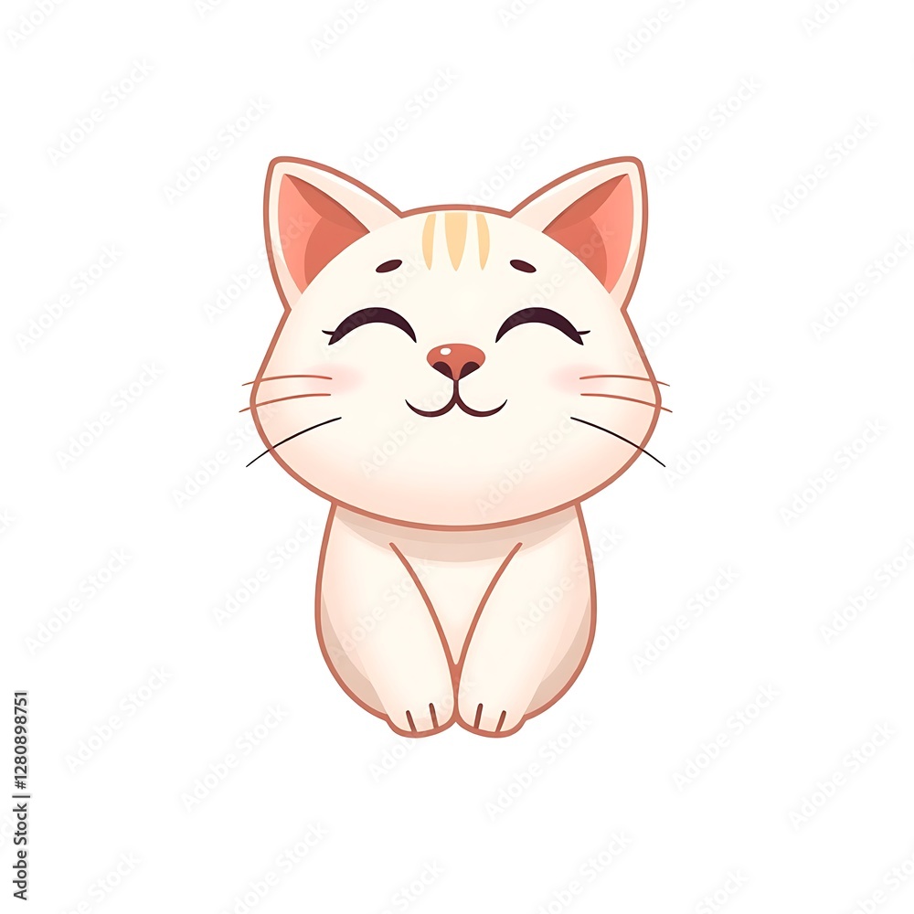 Adorable Cat Mascot Logo with a Playful Expression on a Clean White PNG Background