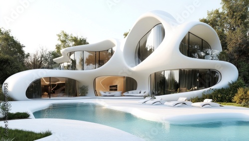 Fluid Architectural Design  A Modern Villa with Infinity Pool