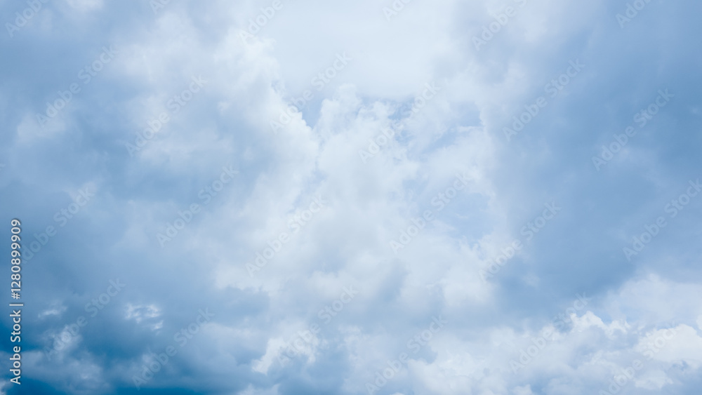 Fototapeta premium Aerial Panorama of Sky and Clouds in Soft Sunlight