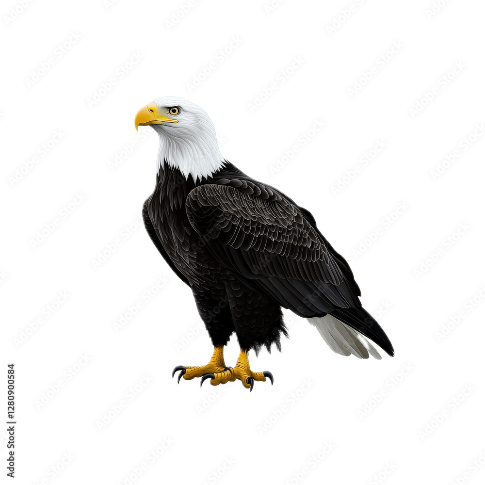 Obraz premium Majestic Bald Eagle Standing in Natural Habitat
