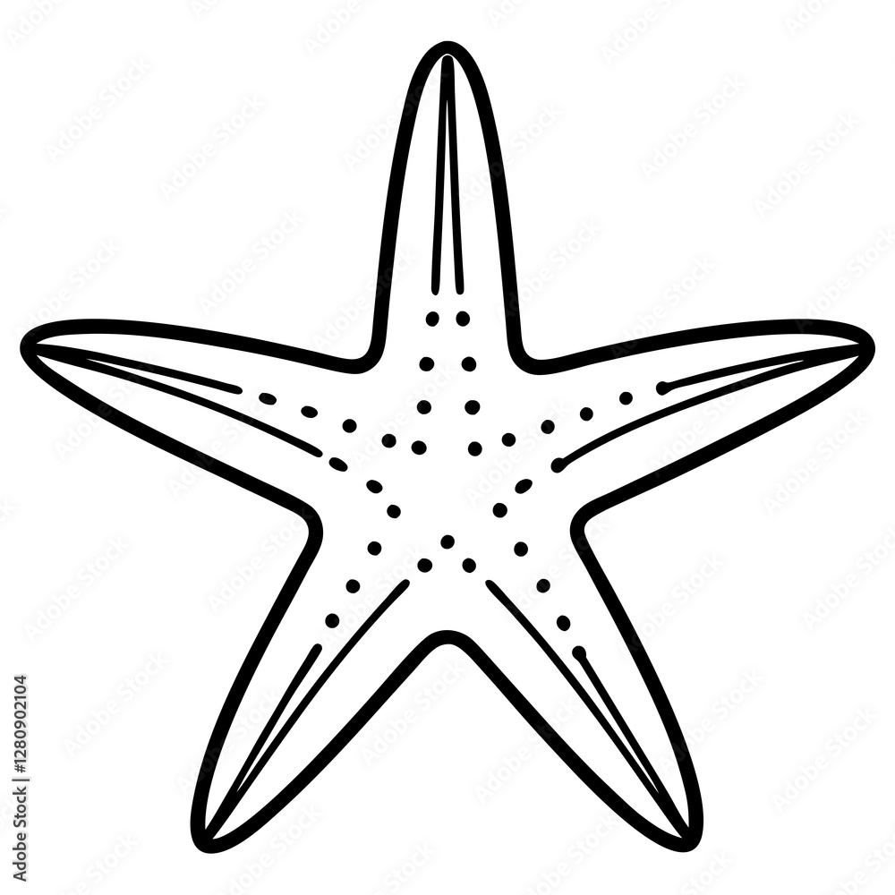 Single Line Starfish Vector Graphic Single Line Starfish Vector Graphic