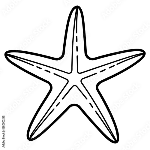 Single Line Starfish Vector Graphic