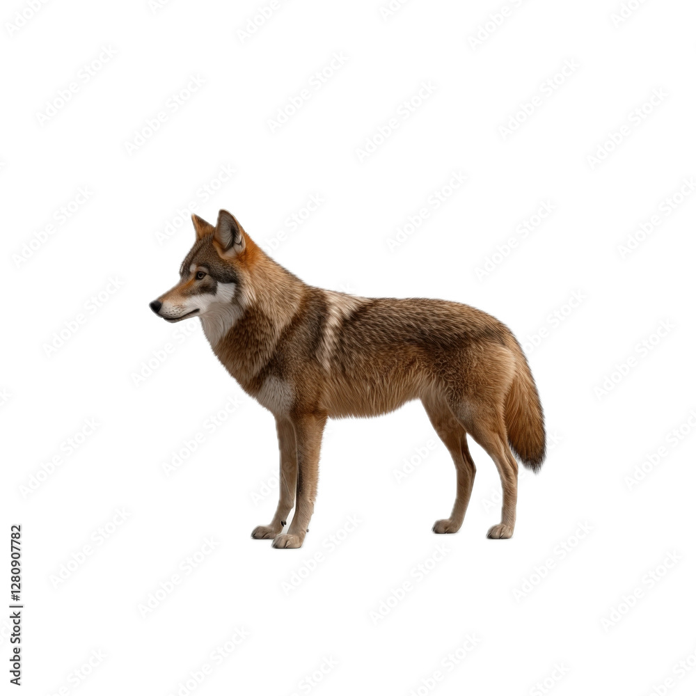 Obraz premium Realistic Wolf in a Side View Position