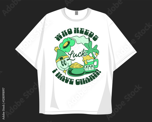St Patrick's Day t shirt design for print to celebrate festival. Shamrock, irish.