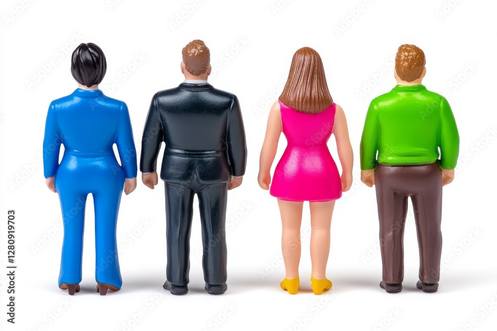 Obraz premium Group of Miniature people isolated on white background