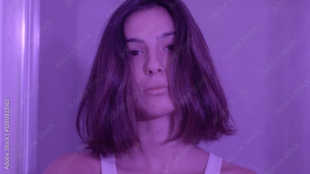 A young girl’s expression mirrors her sadness, showing the weight of her emotions A young girl’s expression mirrors her sadness, showing the weight of her emotions