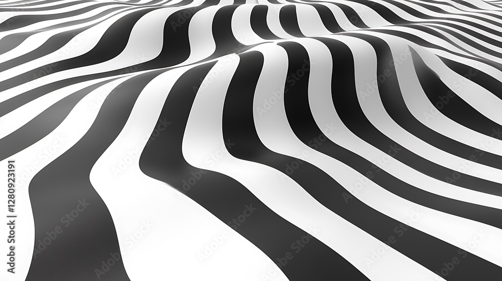 Abstract black and white wavy stripes Abstract black and white wavy stripes