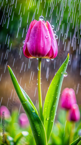 A tulip with bell shaped petals that emit soft chiming sounds when rain hits them