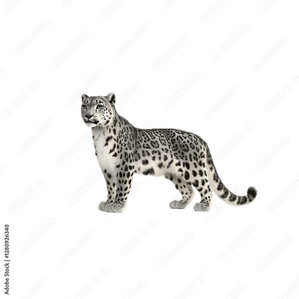 Obraz premium Majestic Snow Leopard Standing in a Natural Pose
