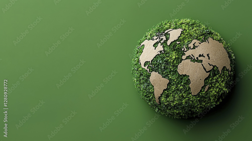 green globe made of grass and earth symbolizes environmental awareness and sustainability green globe made of grass and earth symbolizes environmental awareness and sustainability