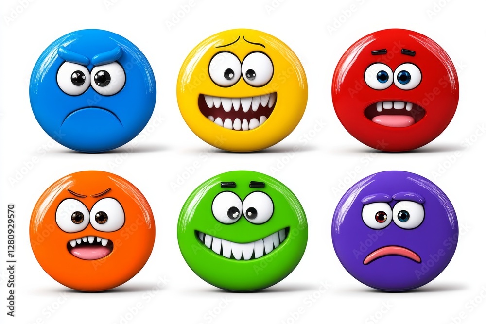Fototapeta premium Emotion wheels in the center are our basic emotions sad, anger, joy, fear