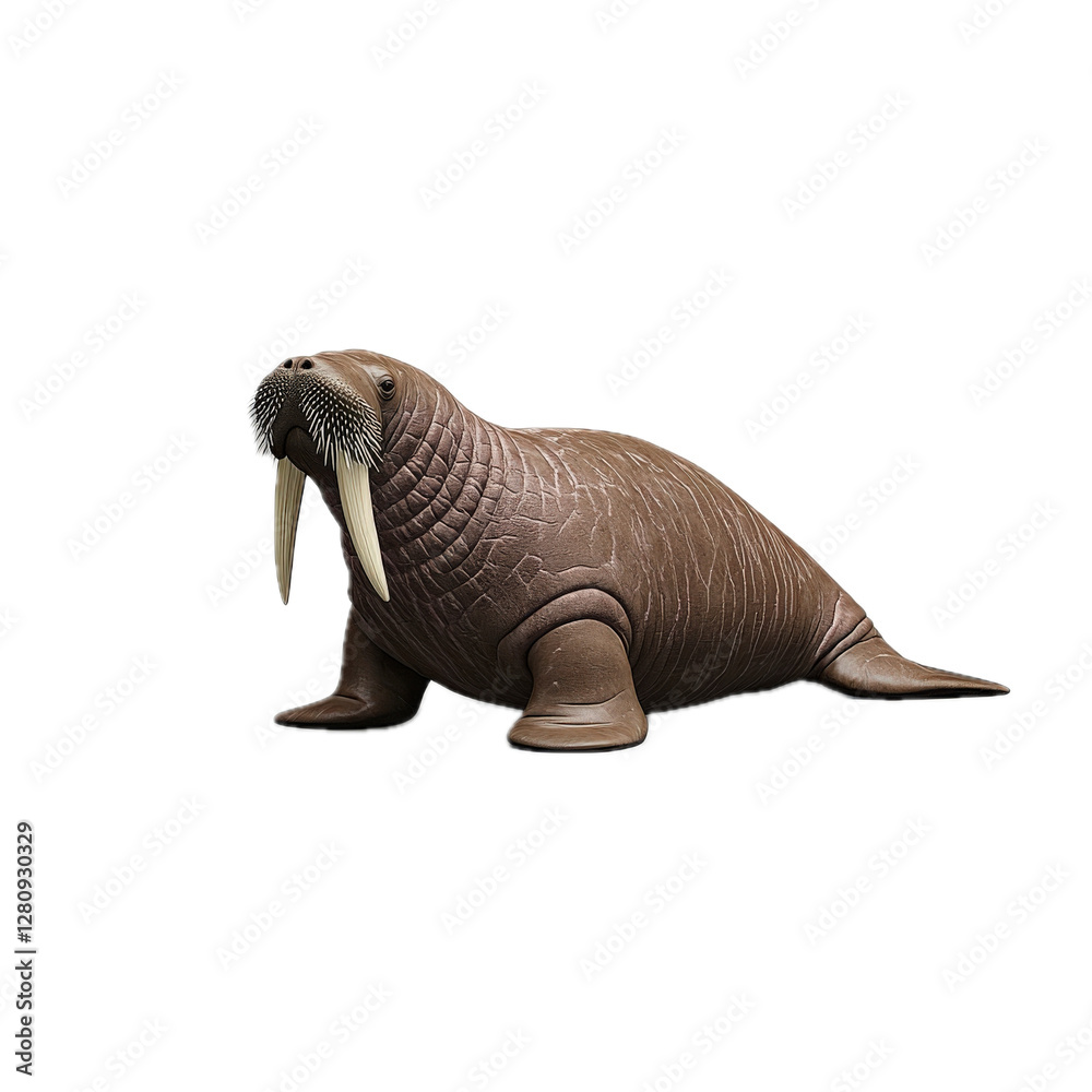 Fototapeta premium Realistic walrus figurine on a plain background