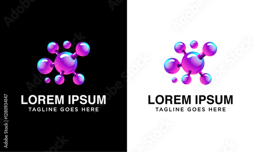 premium 3D laboratory molecule logo