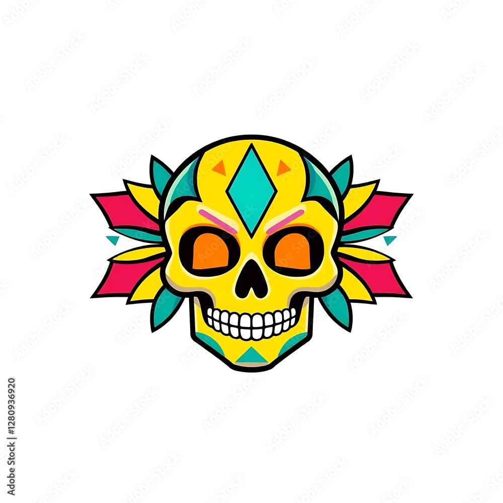 Fototapeta premium Adorable Skull Logo - Cute and Playful Skull Design for Various Uses