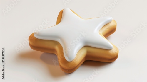 white-iced star cookie