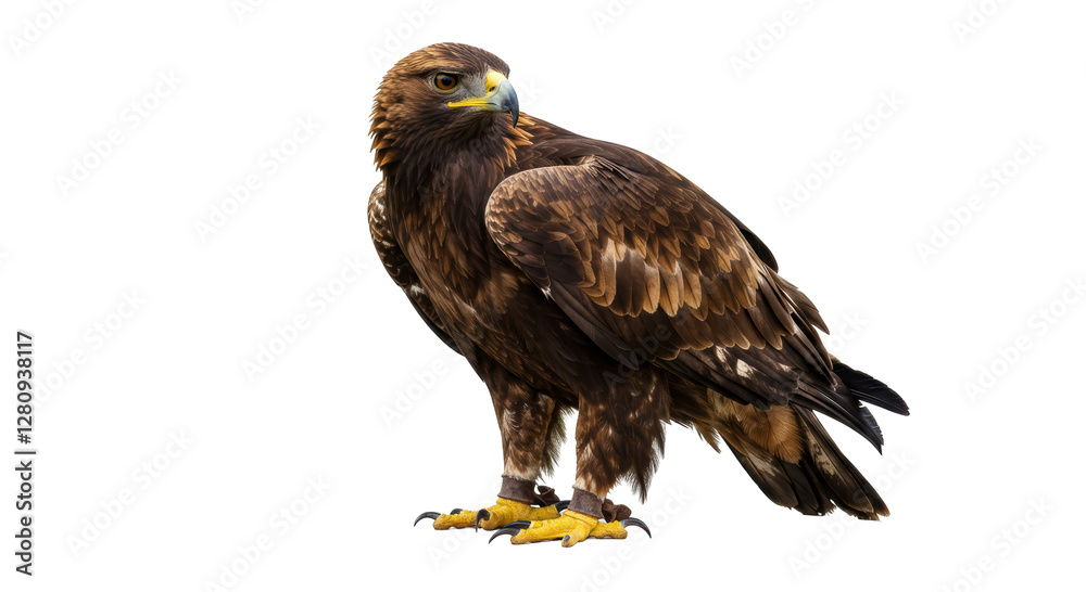 Isolated Majestic Golden Eagle Standing Proudly Isolated Majestic Golden Eagle Standing Proudly