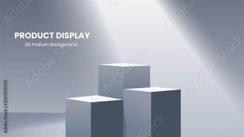 Creative product display background. Minimalist 3D podium background with soft lighting. Ideal for product display, presentations, and luxury designs. Clean, modern, and fully editable. EPS 10 format.