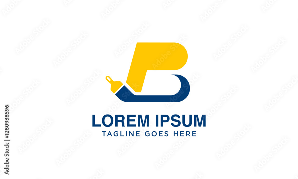 Fototapeta premium initial B logo painting