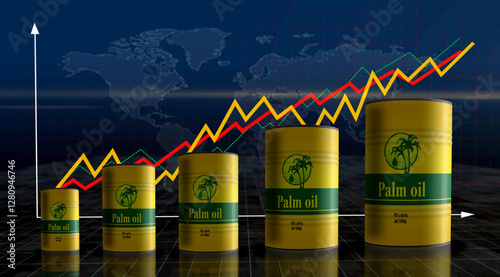 Obraz na płótnie Palm oil barrels in row w salonie