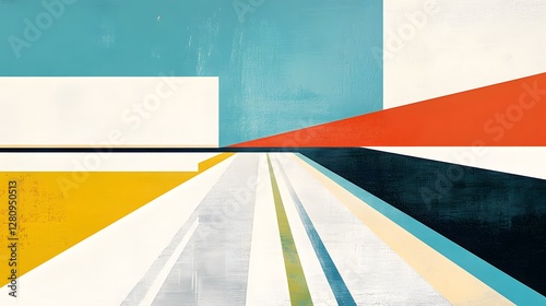 Abstract Geometric Art, Modern Lines and Colors