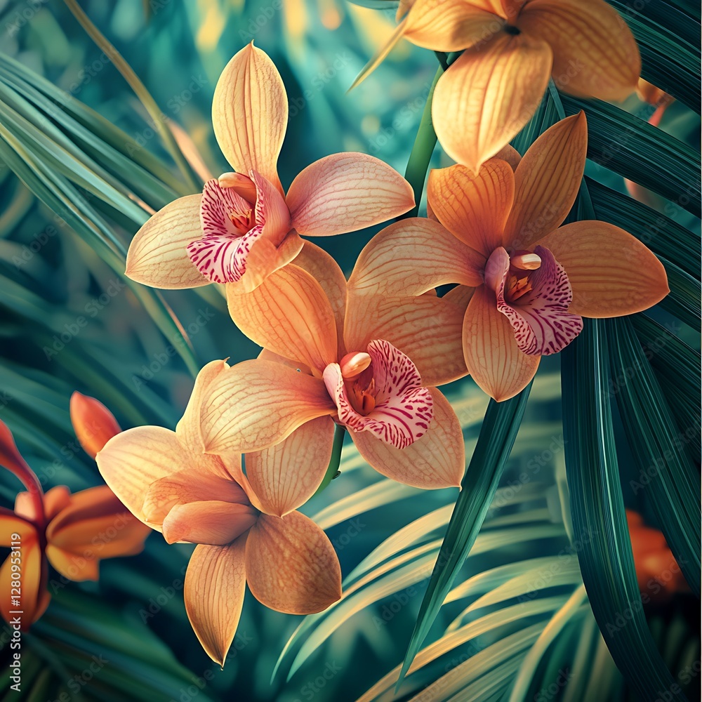 Vibrant Orchid Petals in Warm Soft Light