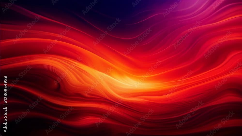 Soft Abstract Waves on a Smooth Red Texture with Yellow and Orange Gradients Soft Abstract Waves on a Smooth Red Texture with Yellow and Orange Gradients
