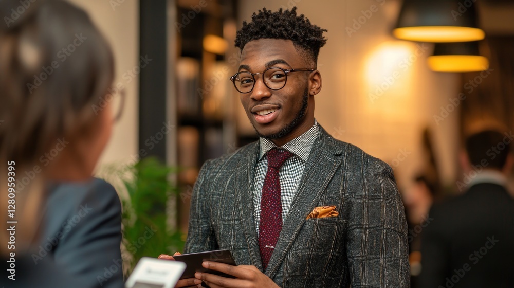 Business Suit at a Networking Event Business Suit at a Networking Event