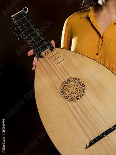 Wallpaper Mural Woman holding a lute instrument Torontodigital.ca